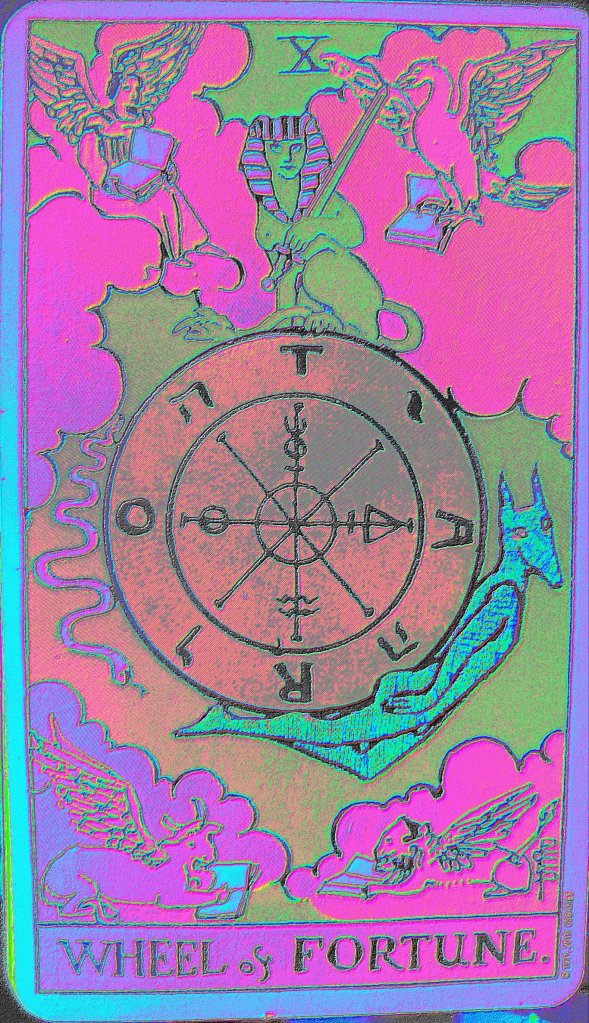 Wheel of fortune card from the rider waite tarot deck