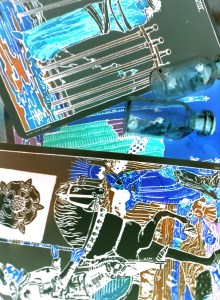 Tarot Cards, 8 of swords, 3 of wands and death reversed original Photography Edited by Dr. Digital Philosophy