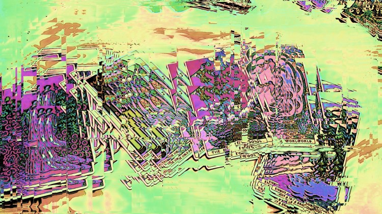 Edited photo of tarot cards glitched from the Rider Waite Tarot Deck by Dr. Digital Philosophy