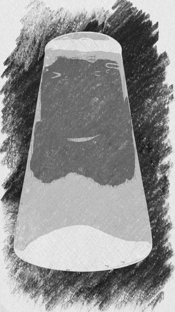 Black and white image of lava lamp edited and manipulated for effect by Dr. Digital Philosophy 
