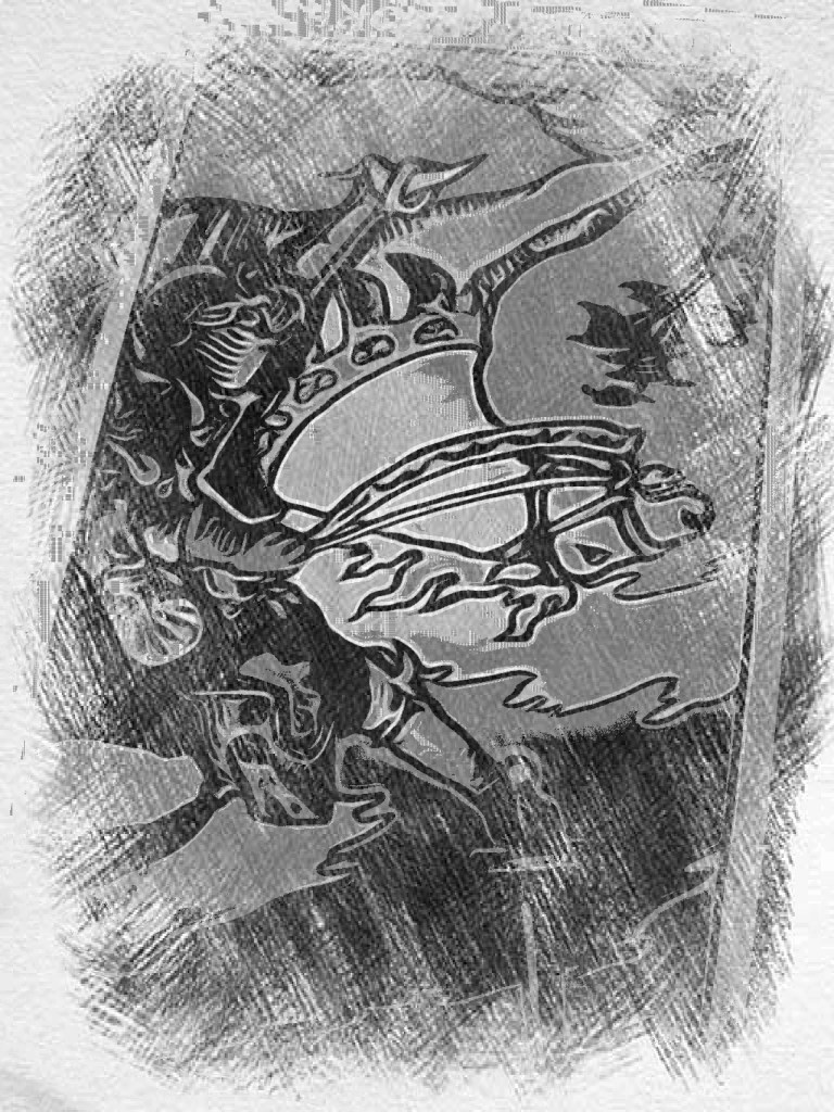 Knight of Swords from the Rider Waite Tarot Deck Reversed 