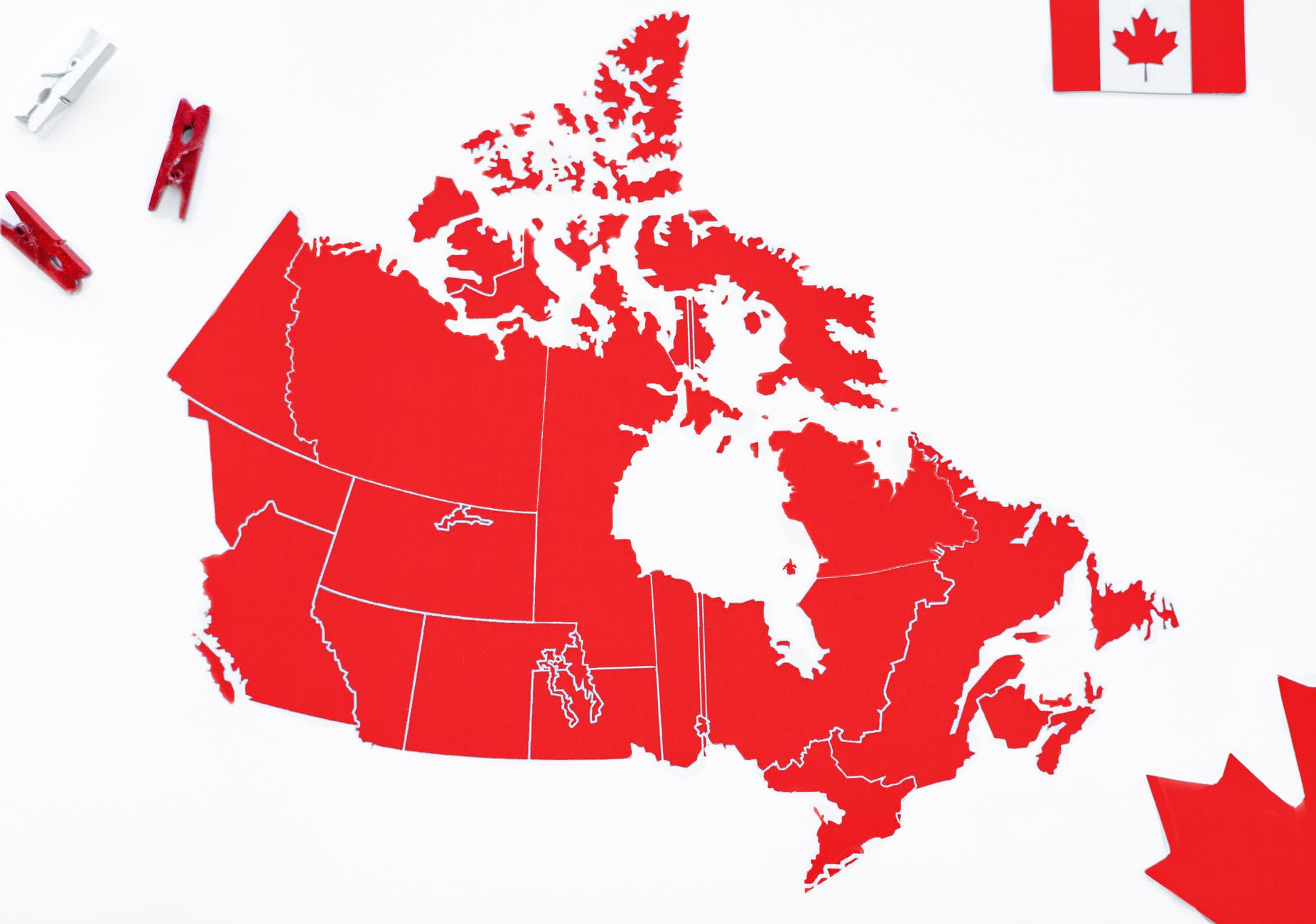 Map of Canada in Red