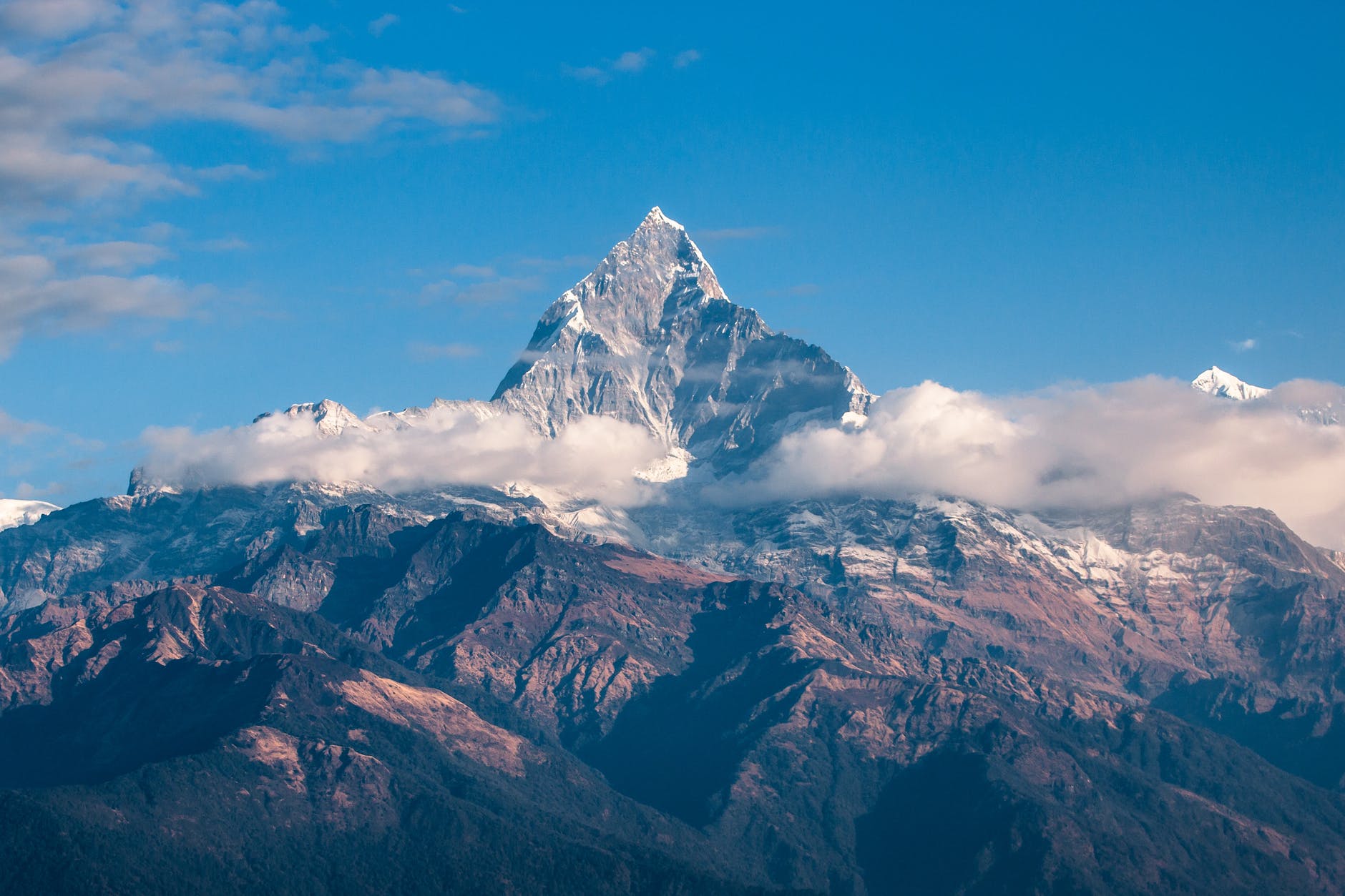 Beautiful mountain with a bright blue sky