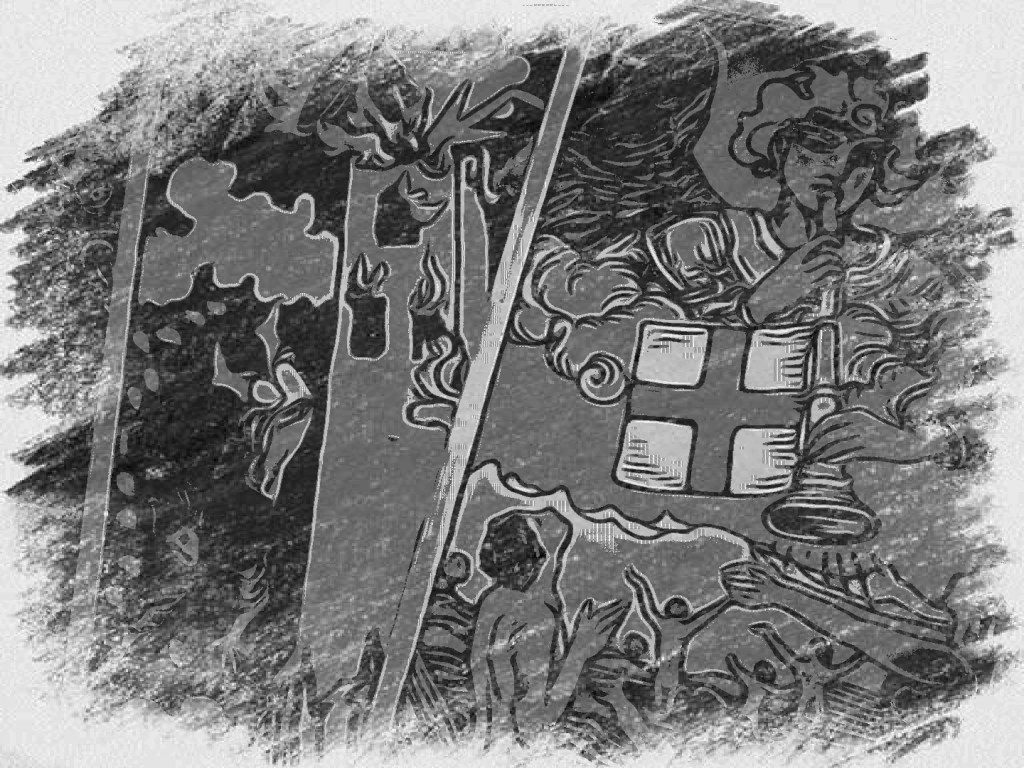 Tarot card sequence from the Rider Waite Tarot Deck with Judgement and the Tower