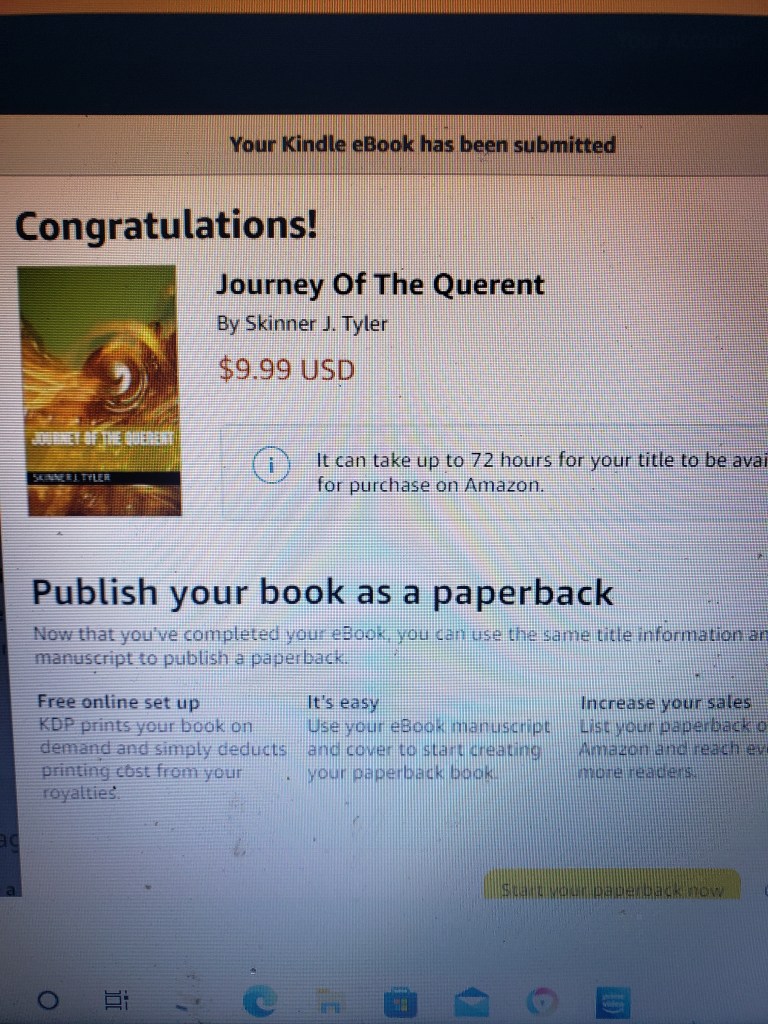 Journey Of The Querent Available Today On Amazon Kindle April 4th, 2022 by Skinner J.Tyler published by Coastal Agency.