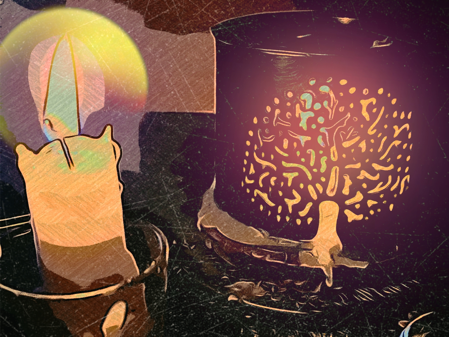 Candle Light Cartoon Digital Artwork By Dr Digital Philosophy 2021-2022