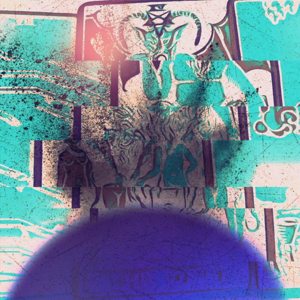 The 15 card the devil is edited by Dr  Digital Philosophy during April 2021-2022 from the Rider Waite Tarot Deck 