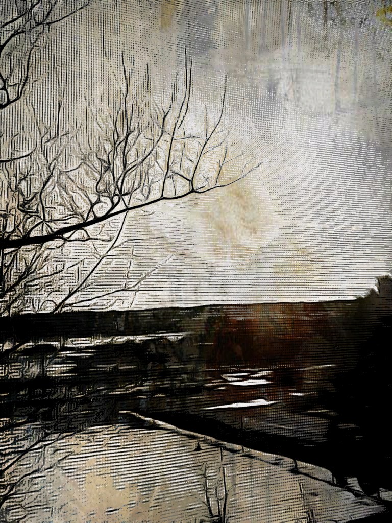 Edited image of scenery during March 2022 during the end of winter