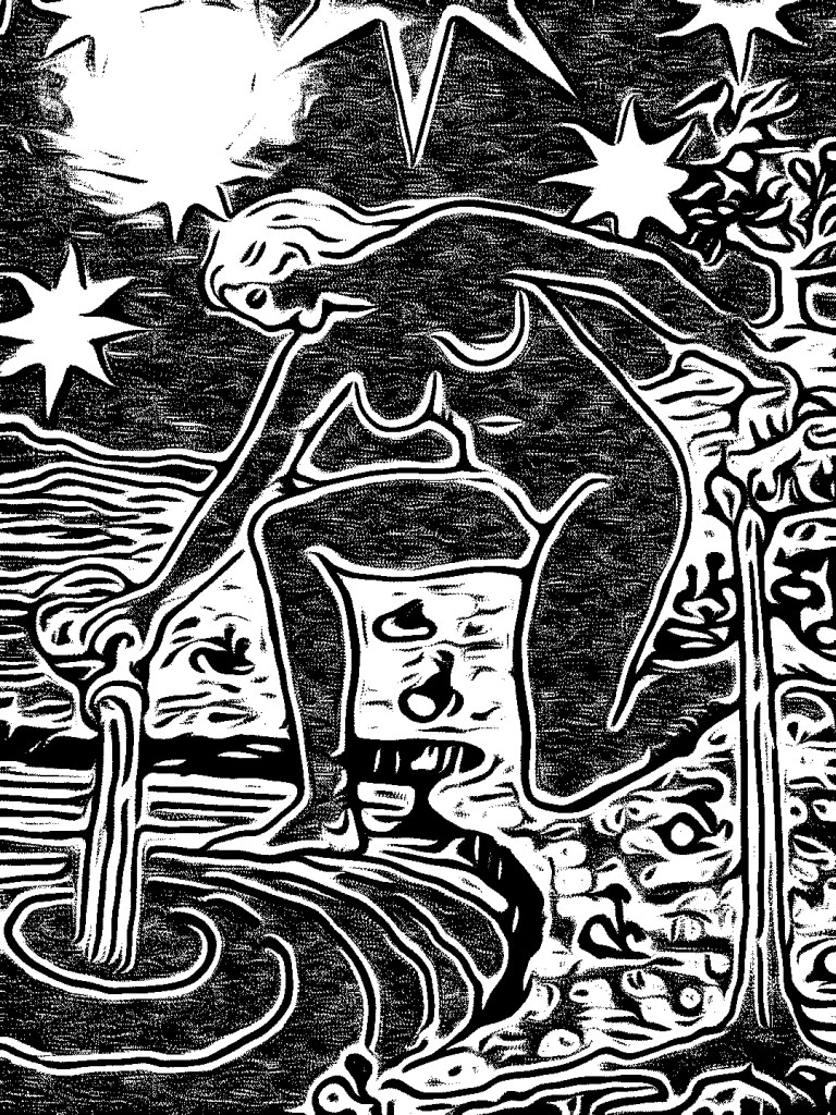 The star from Rider Waite Tarot Deck edited by Dr Digital Philosophy 