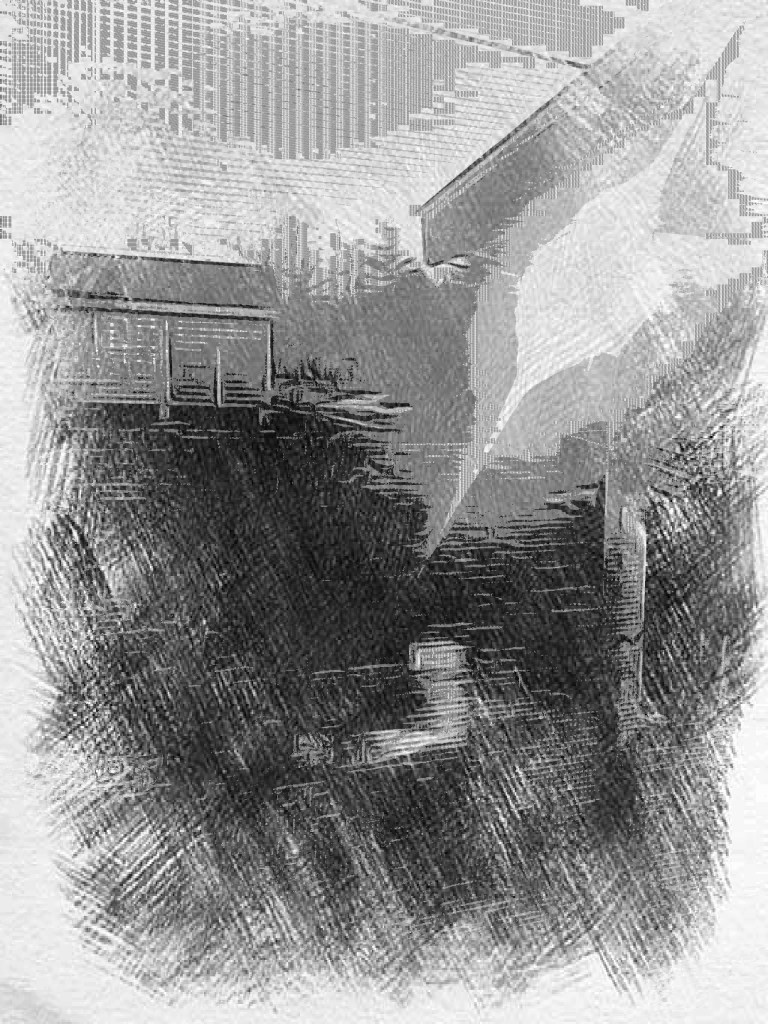 A outside look at the sun rise during April 12th, 2022 edited by Dr Digital Philosophy 