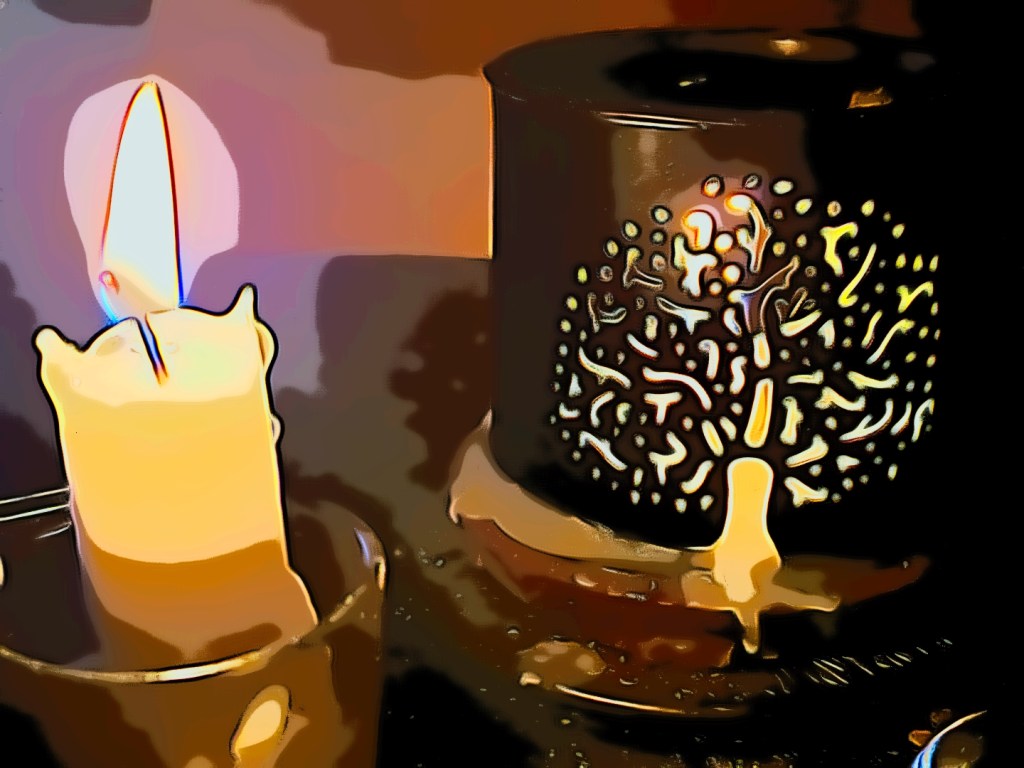 Edited image of candle and tree of life scent burner 2022