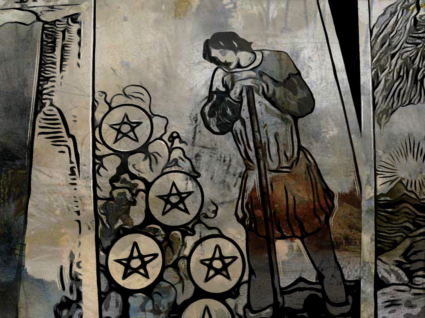 The 7 of pentacles from the Rider Waite Tarot Deck 2021-2022 