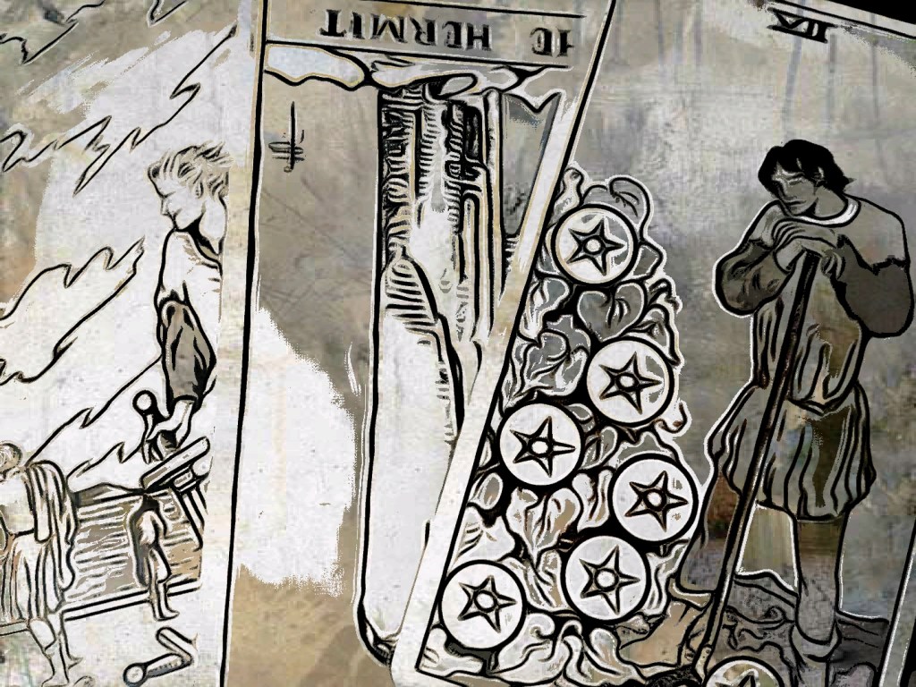 Tarot spread from the Rider Waite Tarot Deck